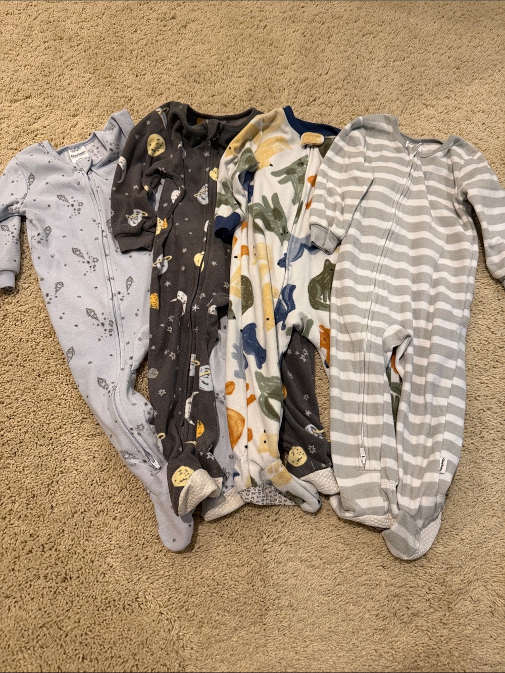 Fleece Footed Pajamas - set of 4